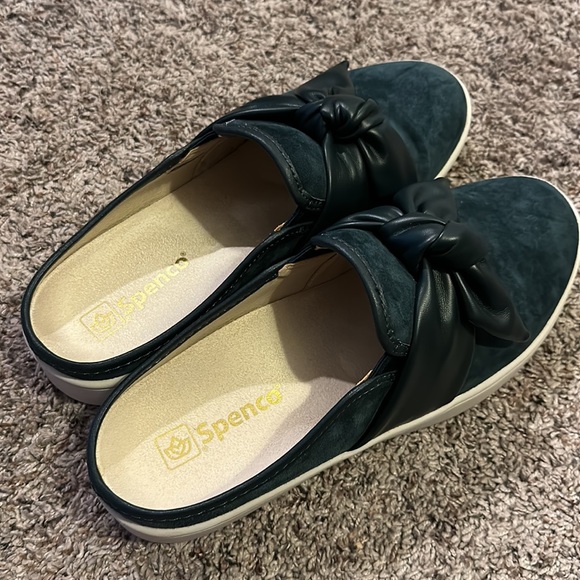 Spenco Orthotic Suede Bow Mules - Picture 3 of 7